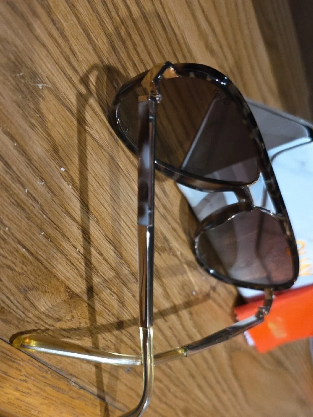 Quay Australia Tortoiseshell Frame Brown Lens Aviator Sunglasses